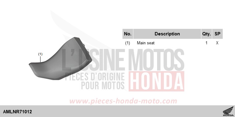 KIT,COMFORT SEAT COMP (R-138) de Africa Twin DCT MAT BALLISTIC BLACK METALLIC (NHA86) 2024
